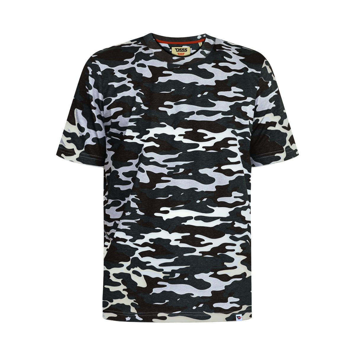 Storm Grey Camo - Front - Duke Mens D555 Gaston Camouflage Kingsize Short-Sleeved T-Shirt