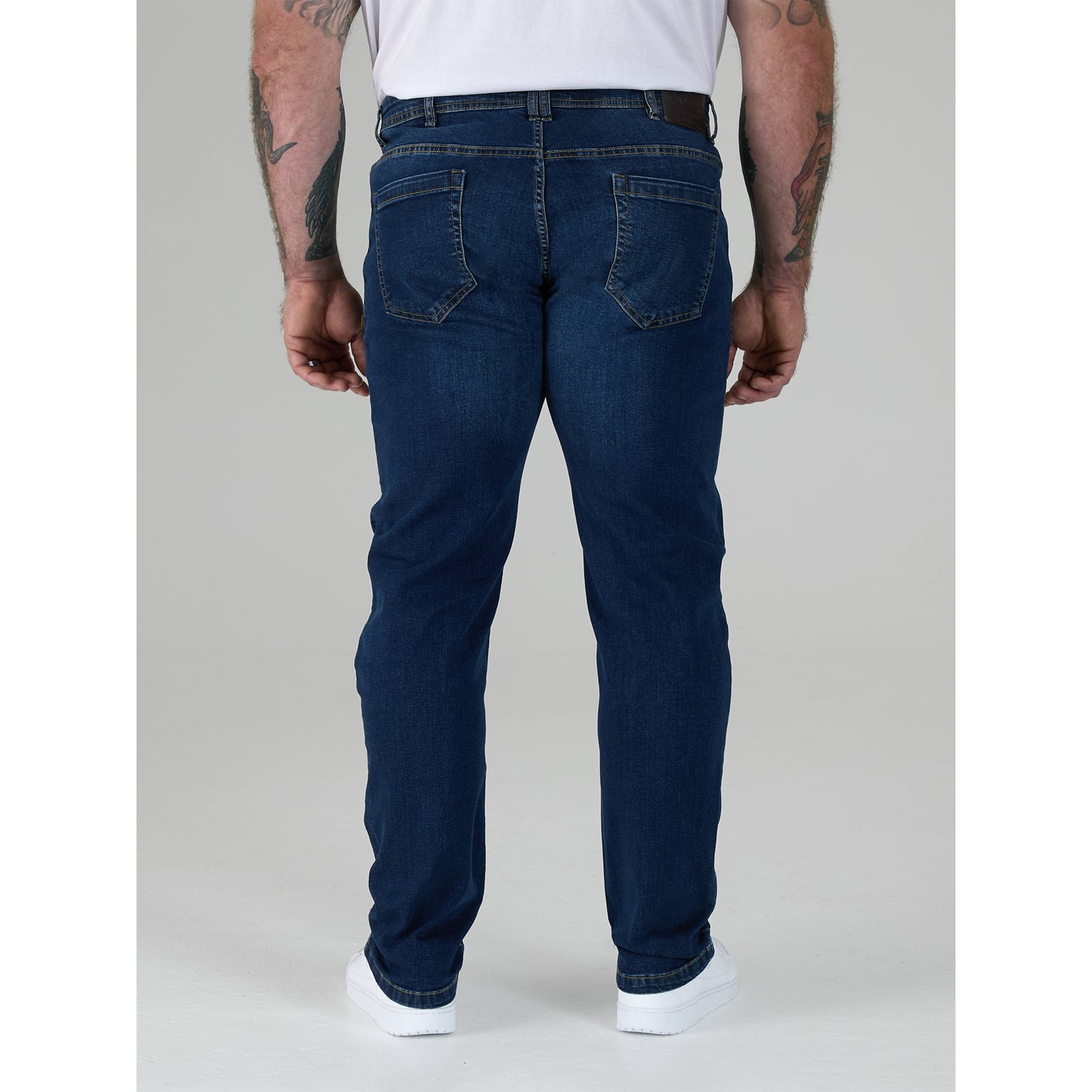 Dark Blue Stonewash - Side - Duke Mens D555 Ambrose Stretch Kingsize Jeans