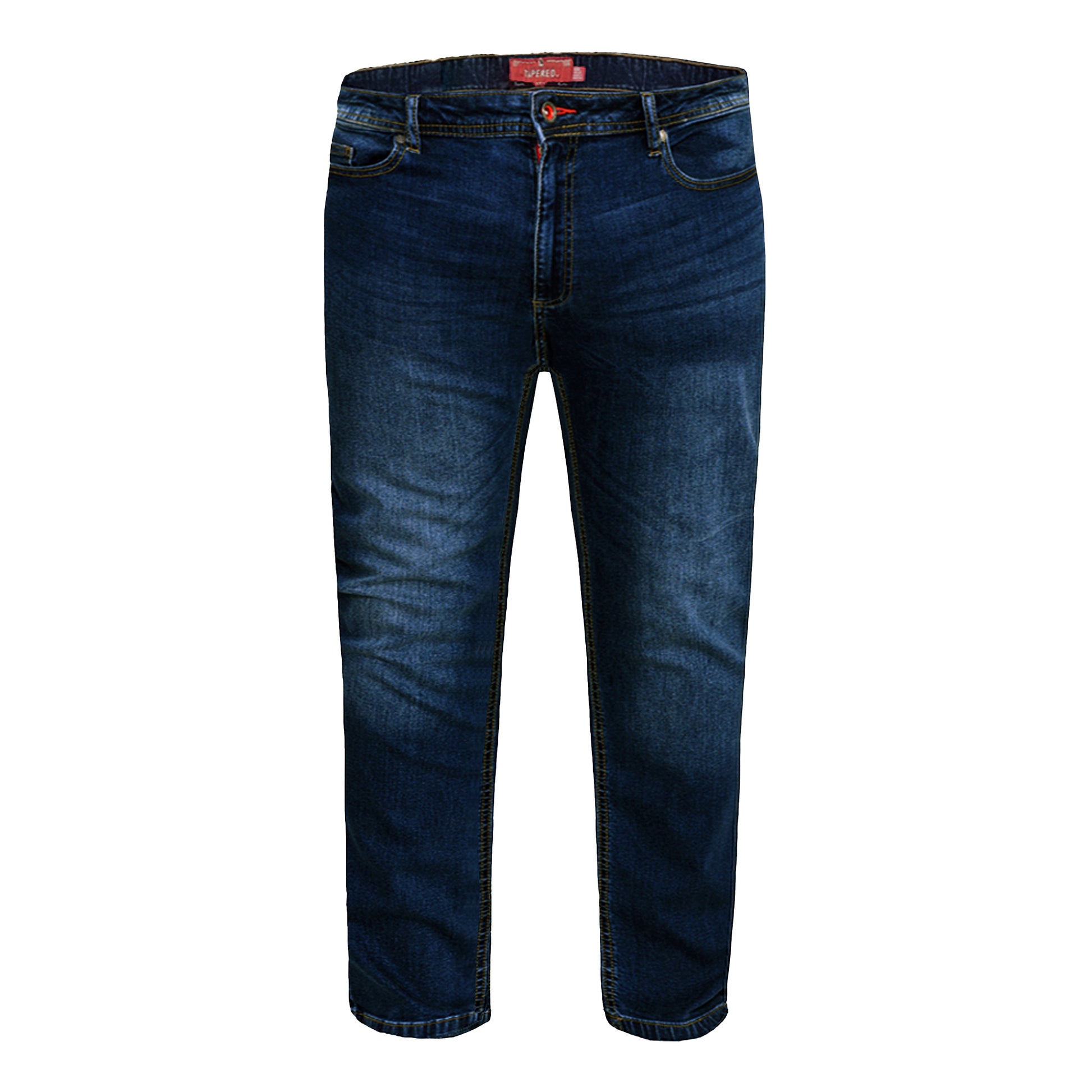 Dark Blue Stonewash - Front - Duke Mens D555 Ambrose Stretch Kingsize Jeans