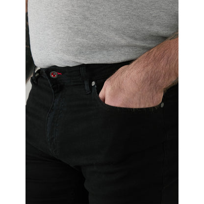 Black - Pack Shot - Duke Mens D555 Claude Stretch Stretch Kingsize Jeans