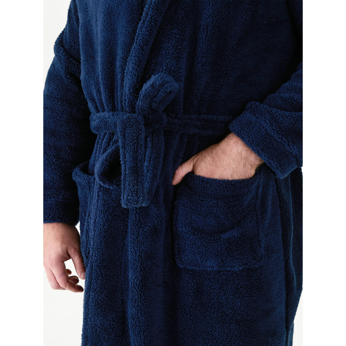 Navy - Pack Shot - Duke Mens D555 Newquay Hooded Kingsize Dressing Gown