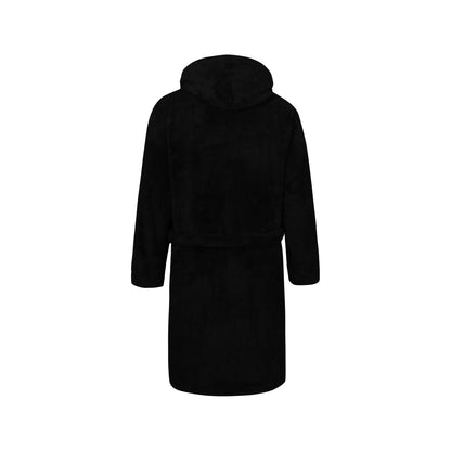 Black - Back - Duke Mens D555 Newquay Hooded Kingsize Dressing Gown