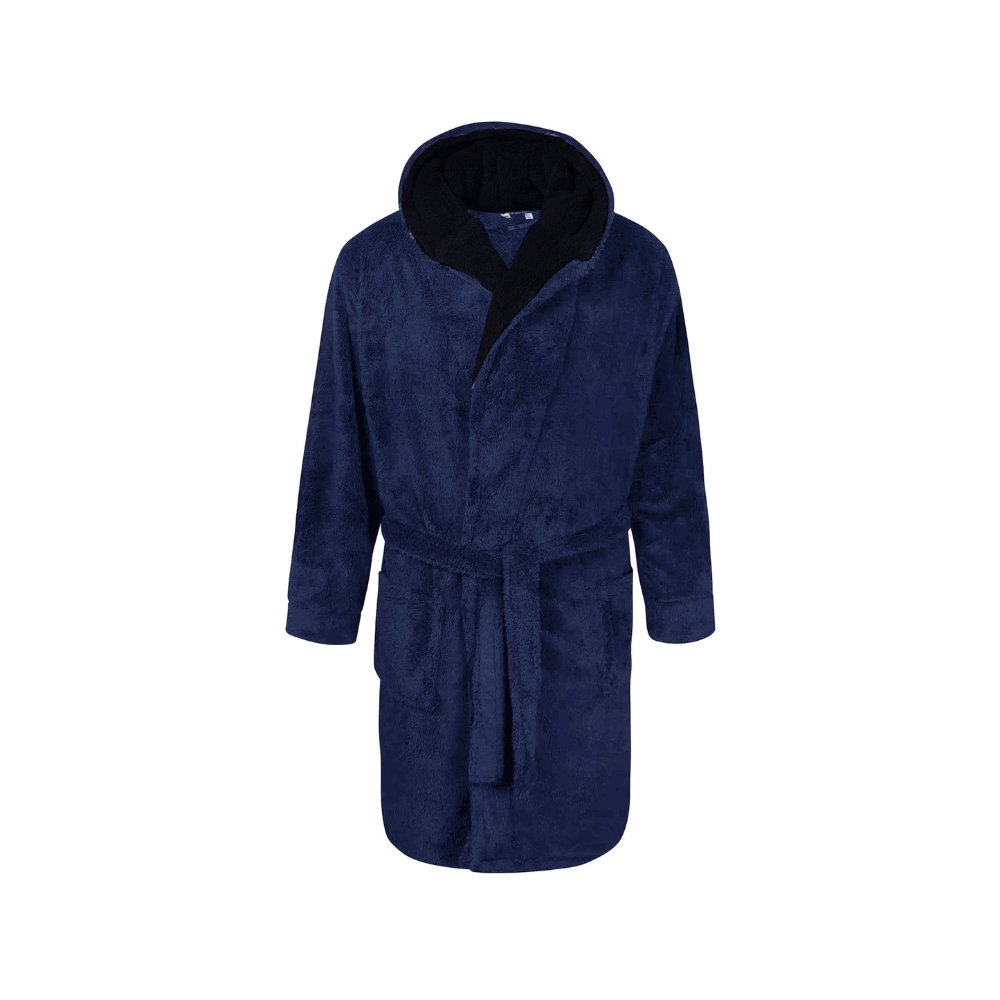Navy - Front - Duke Mens D555 Newquay Hooded Kingsize Dressing Gown