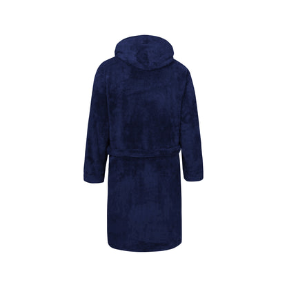 Navy - Back - Duke Mens D555 Newquay Hooded Kingsize Dressing Gown