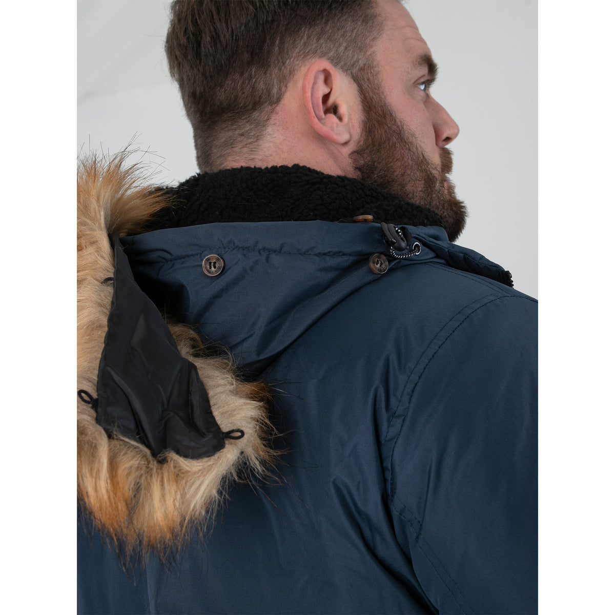 Navy - Pack Shot - Duke Mens D555 Lovett Kingsize Parka