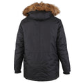 Khaki - Back - D555 Mens Lovett Kingsize Faux Fur Trim Parka