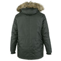 Black - Back - D555 Mens Lovett Kingsize Faux Fur Trim Parka