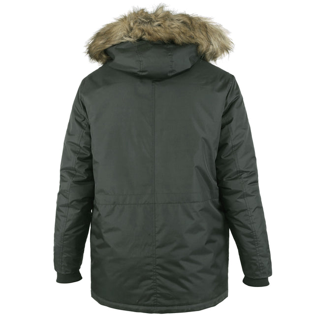Khaki - Back - Duke Mens D555 Lovett Kingsize Parka