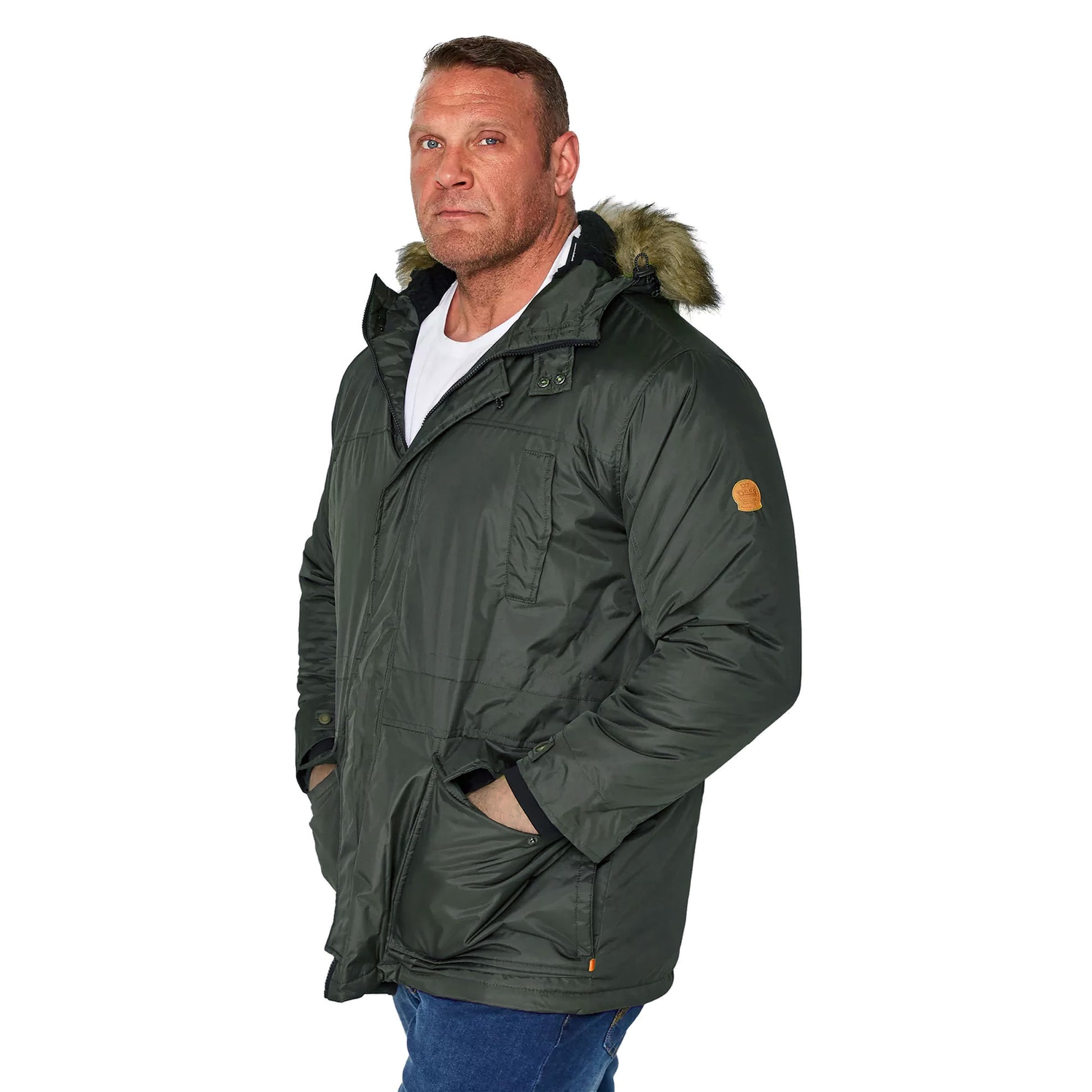 Khaki - Side - Duke Mens D555 Lovett Kingsize Parka