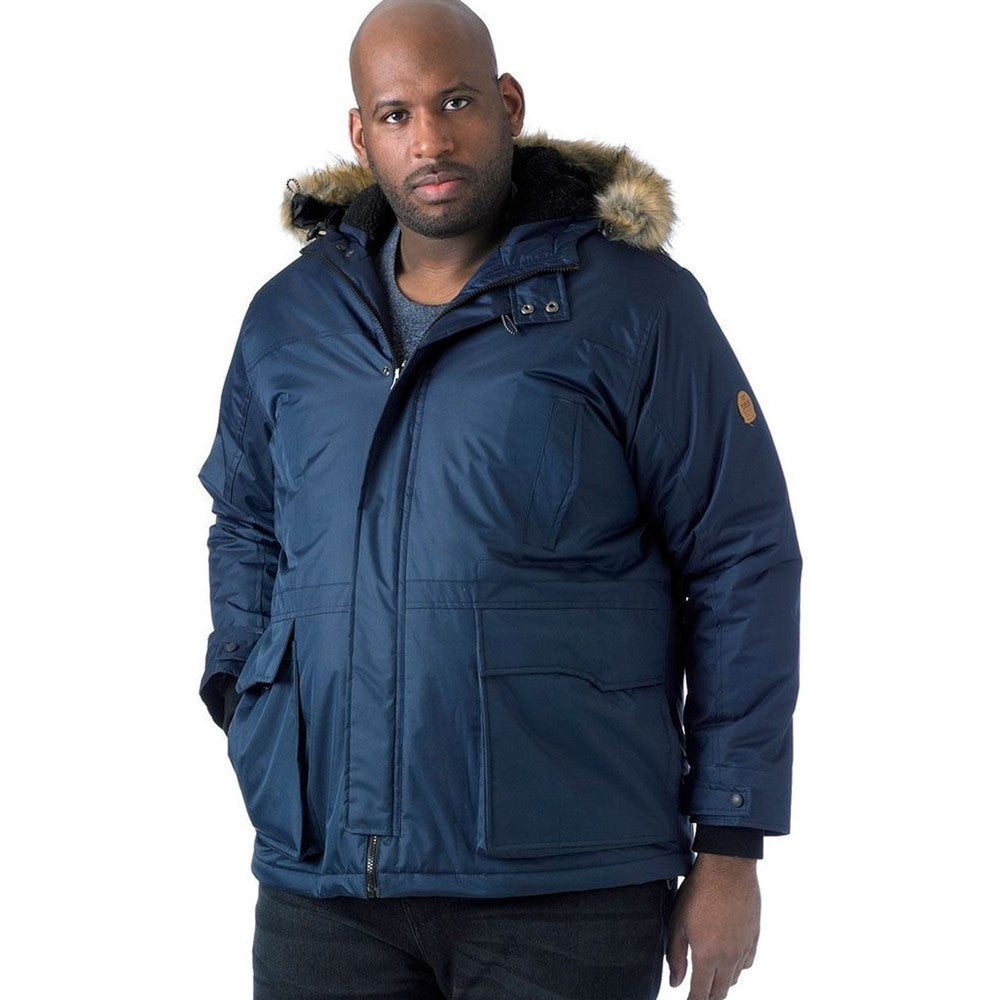 Navy - Side - Duke Mens D555 Lovett Kingsize Parka