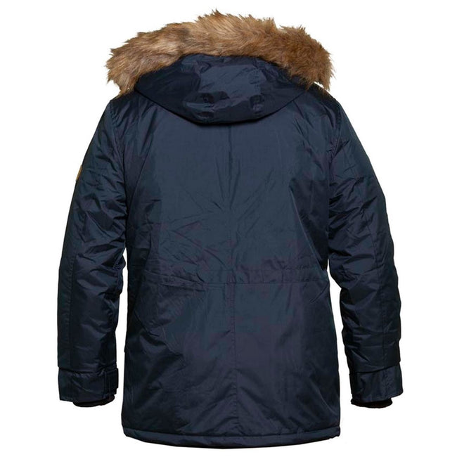 Navy - Back - Duke Mens D555 Lovett Kingsize Parka