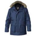 Navy - Side - D555 Mens Lovett Kingsize Faux Fur Trim Parka