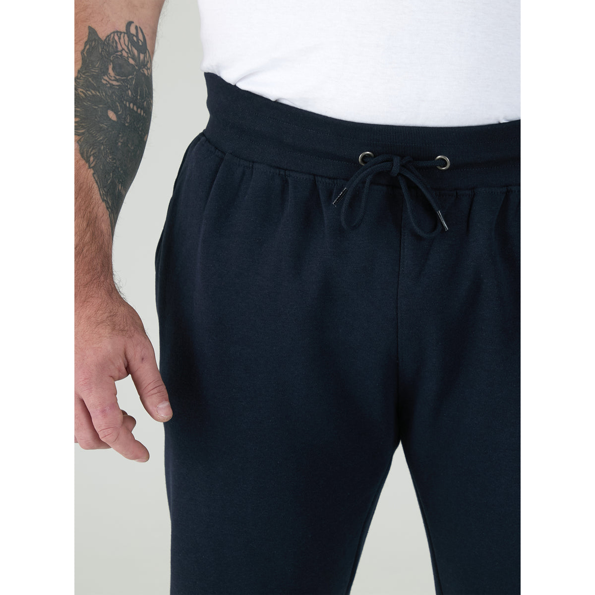 Navy - Pack Shot - Duke Mens D555 Brandon Cuffed Kingsize Jogging Bottoms