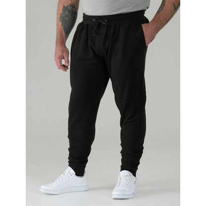 Black - Side - Duke Mens D555 Brandon Cuffed Kingsize Jogging Bottoms