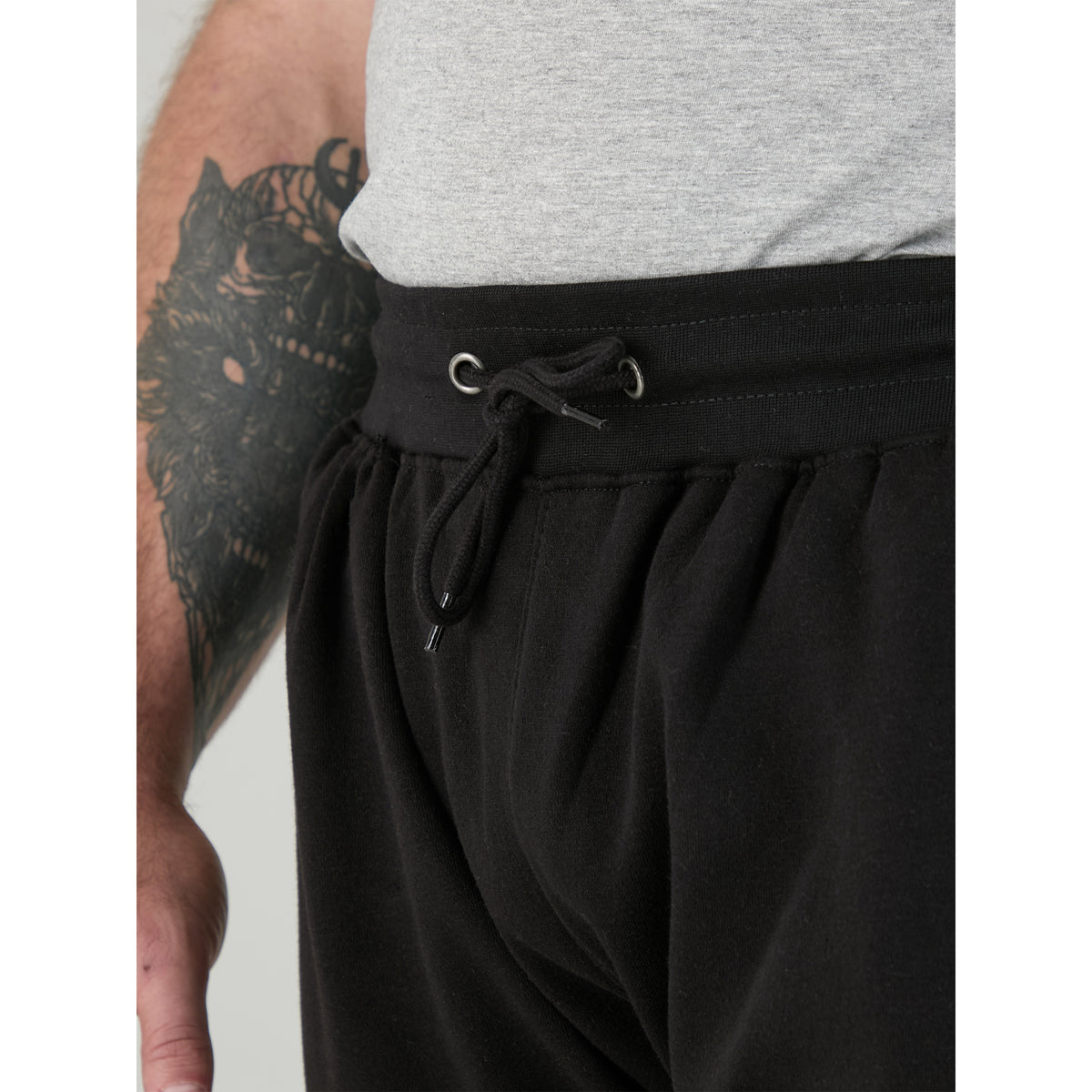 Black - Pack Shot - Duke Mens D555 Brandon Cuffed Kingsize Jogging Bottoms