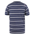 Navy-White - Back - D555 Mens Piccadilly Yarn Dyed Stripe Jacquard Kingsize T-Shirt
