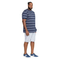 Navy-White - Lifestyle - D555 Mens Piccadilly Yarn Dyed Stripe Jacquard Kingsize T-Shirt