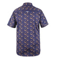 Navy-Brown - Back - D555 Mens Kingston Floral Kingsize Short-Sleeved Shirt