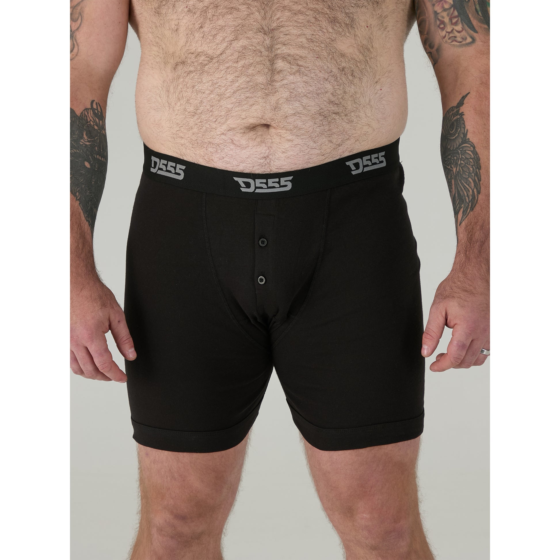 Black - Side - Duke Mens D555 Driver 2 Boxer Shorts (Pack Of 3)