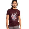 Burgundy - Back - D555 Mens Redbourn Kingsize Lightening Guitar T-Shirt