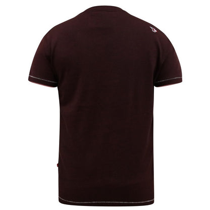 Burgundy - Back - Duke Mens D555 Redbourn Lightning Guitar Kingsize T-Shirt