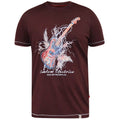 Burgundy - Front - Duke Mens D555 Redbourn Lightning Guitar Kingsize T-Shirt