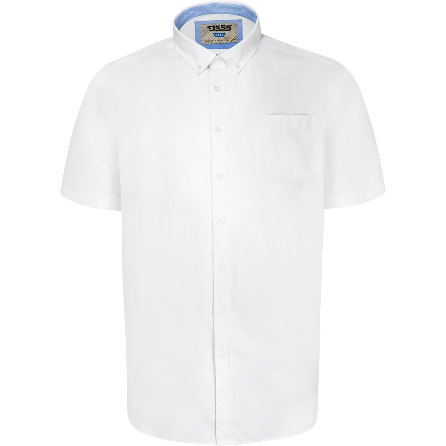 White - Front - Duke Mens D555 James Oxford Kingsize Short-Sleeved Shirt