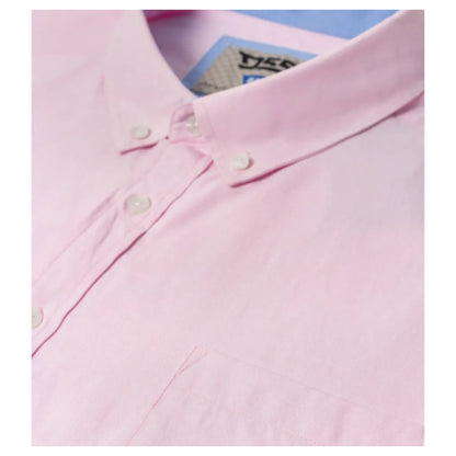 Pink - Side - Duke Mens D555 James Oxford Kingsize Short-Sleeved Shirt