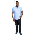 Sky Blue - Pack Shot - Duke Mens D555 James Oxford Kingsize Short-Sleeved Shirt