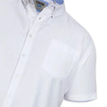 White - Side - Duke Mens D555 James Oxford Kingsize Short-Sleeved Shirt