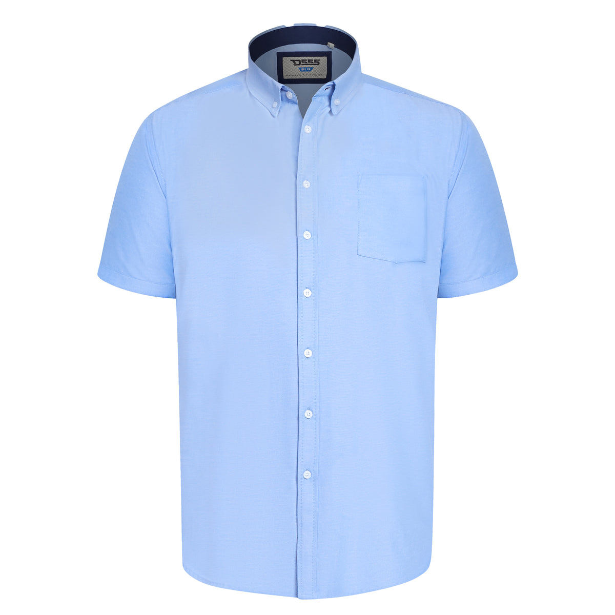Sky Blue - Front - Duke Mens D555 James Oxford Kingsize Short-Sleeved Shirt