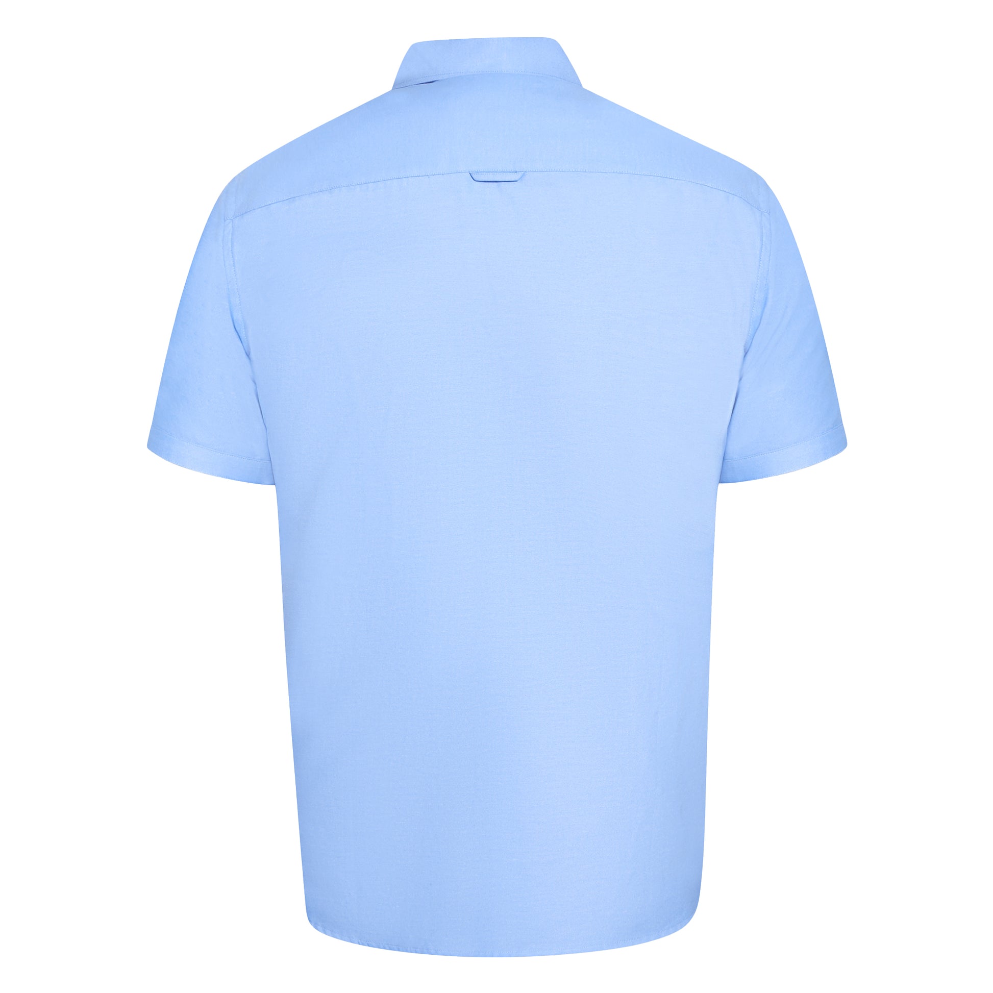 Sky Blue - Back - Duke Mens D555 James Oxford Kingsize Short-Sleeved Shirt