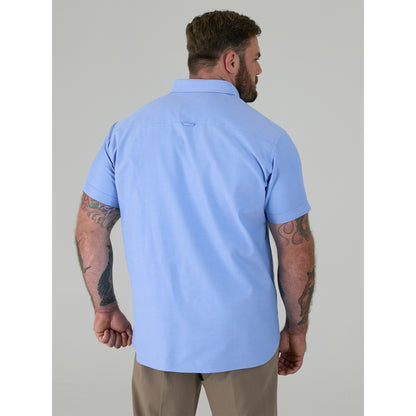 Sky Blue - Side - Duke Mens D555 James Oxford Kingsize Short-Sleeved Shirt