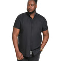 Black - Side - Duke Mens D555 James Oxford Kingsize Short-Sleeved Shirt