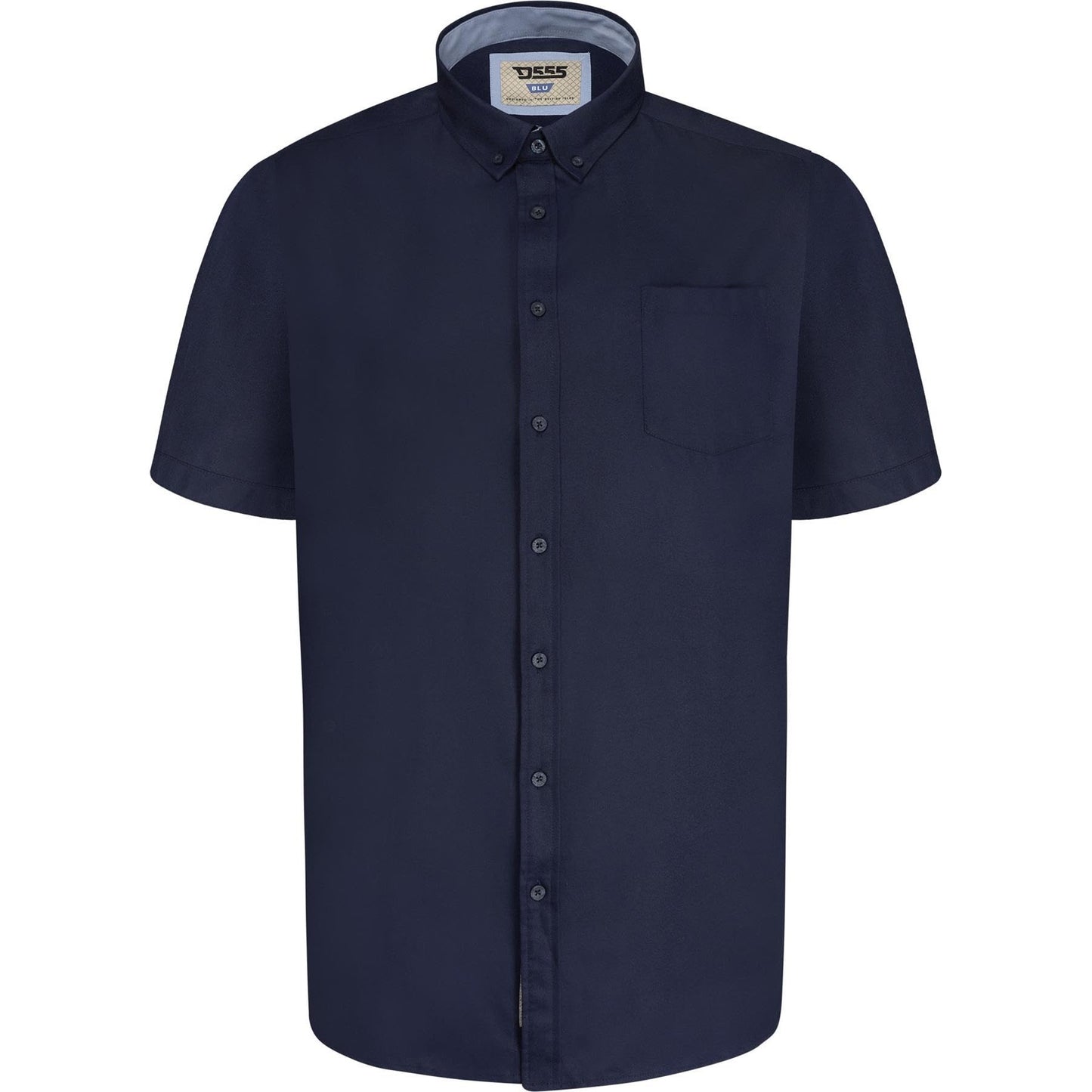 Navy - Front - Duke Mens D555 James Oxford Kingsize Short-Sleeved Shirt