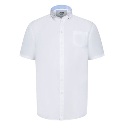 White - Front - Duke Mens D555 James Oxford Kingsize Short-Sleeved Shirt