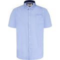 Sky Blue - Front - D555 Mens James Oxford Kingsize Short-Sleeved Shirt