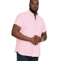 Pink - Side - Duke Mens D555 James Oxford Kingsize Short-Sleeved Shirt