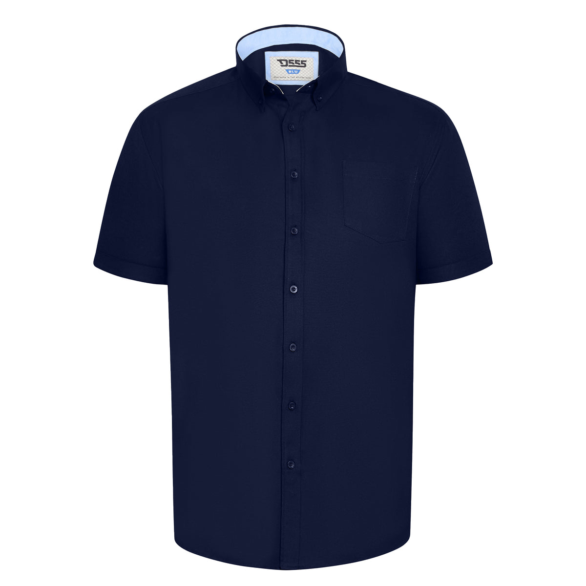 Navy - Front - Duke Mens D555 James Oxford Kingsize Short-Sleeved Shirt