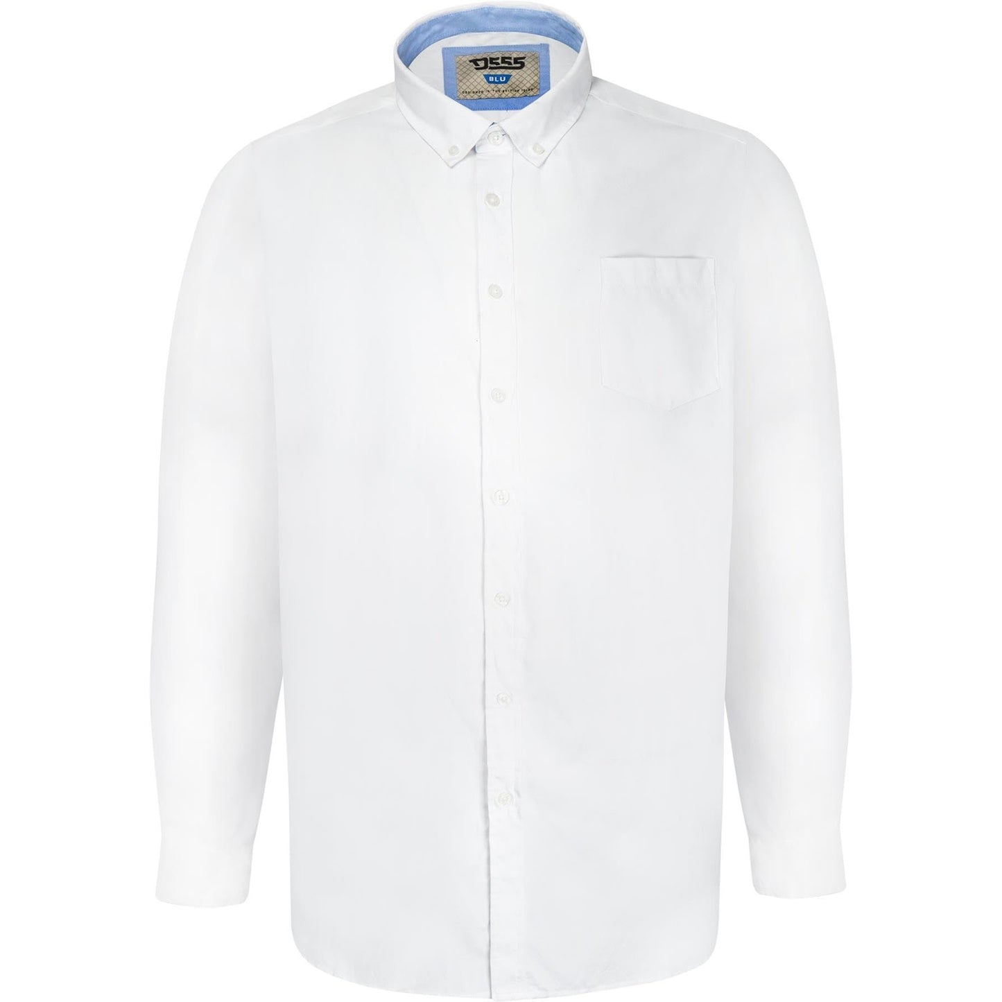 White - Front - Duke Mens D555 Richard Oxford Kingsize Long-Sleeved Shirt