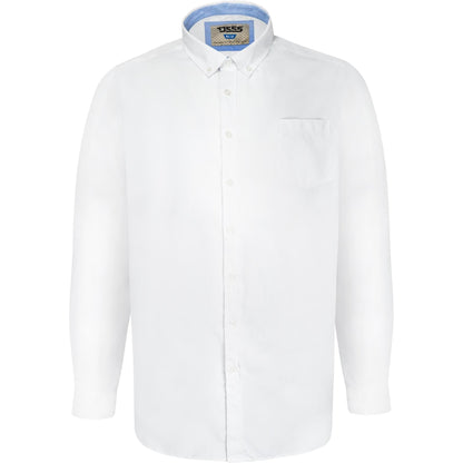 White - Front - Duke Mens D555 Richard Oxford Kingsize Long-Sleeved Shirt