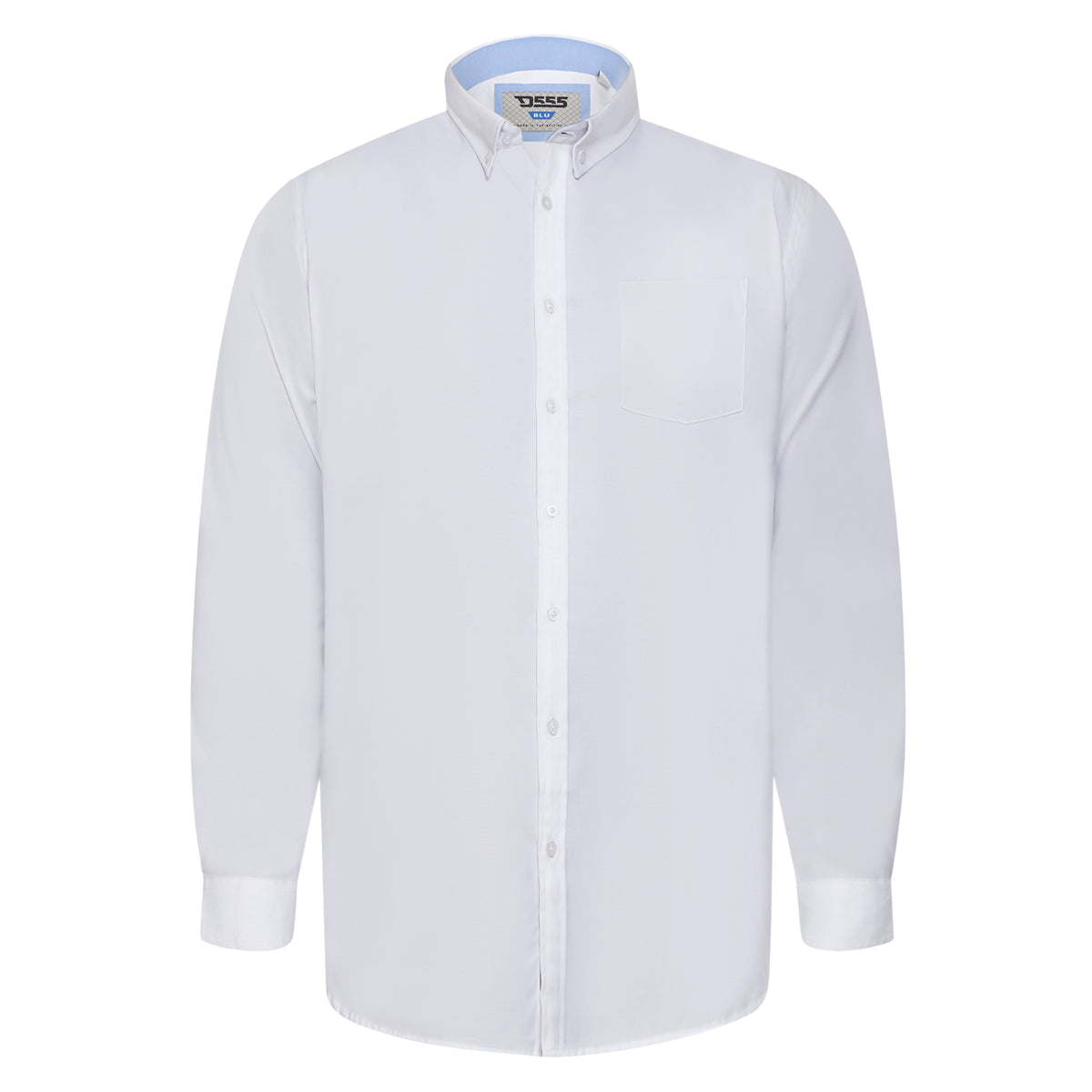 White - Front - Duke Mens D555 Richard Oxford Kingsize Long-Sleeved Shirt