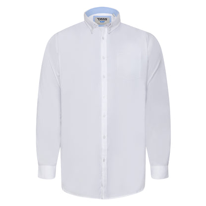 White - Front - Duke Mens D555 Richard Oxford Kingsize Long-Sleeved Shirt