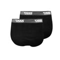 Black - Back - D555 Mens Thompson Cotton Y Front Kingsize Briefs (Pack Of 2)