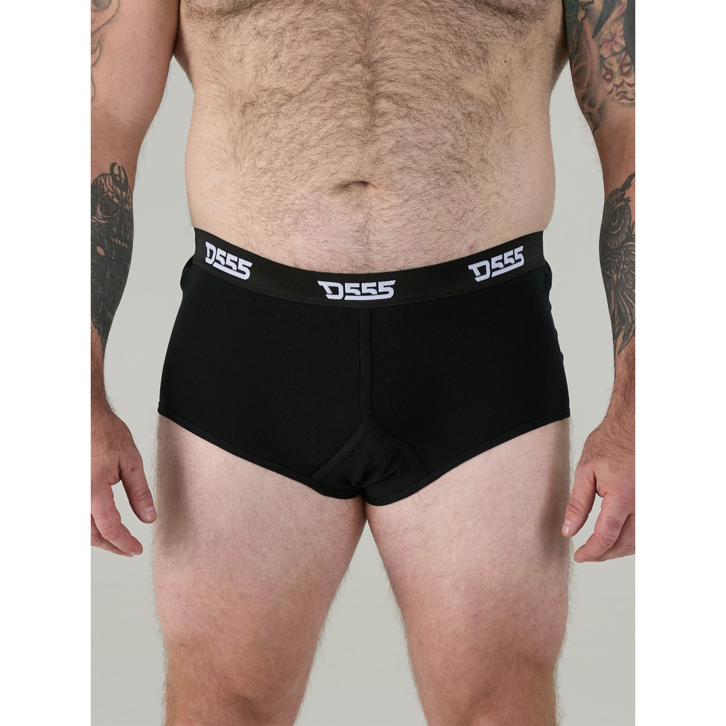 Black - Pack Shot - Duke Mens D555 Thompson Cotton Kingsize Briefs (Pack of 2)