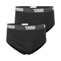 Black - Front - D555 Mens Thompson Cotton Y Front Kingsize Briefs (Pack Of 2)