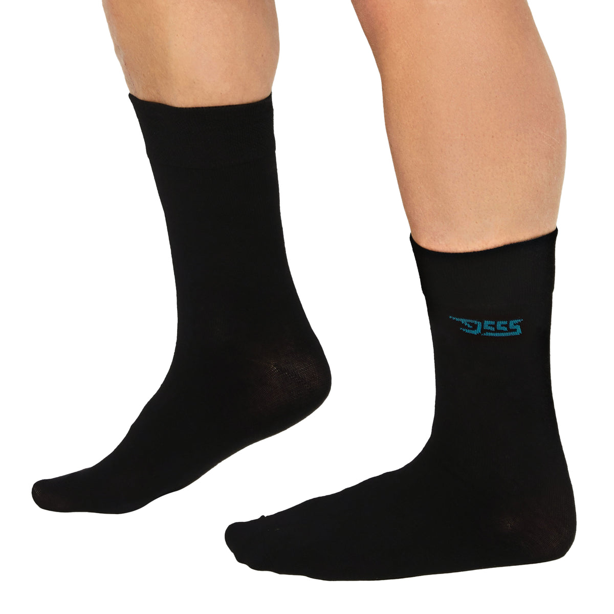 Black - Side - Duke Mens D555 Harold Extra Wide Socks (Pack Of 3)
