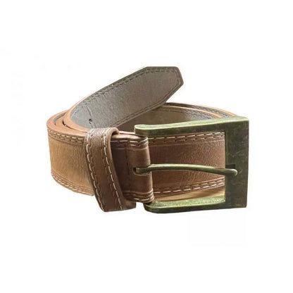 Tan - Back - Duke Mens D555 Dylan Leather Belt