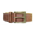 Tan - Front - Duke Mens Dylan D555 Leather Belt