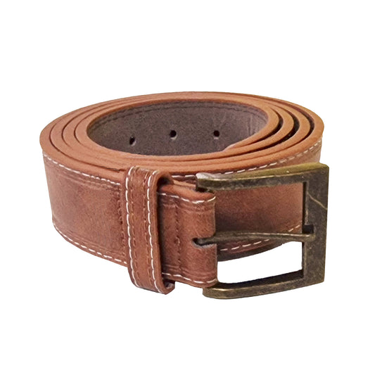 Tan - Front - Duke Mens D555 Dylan Leather Belt